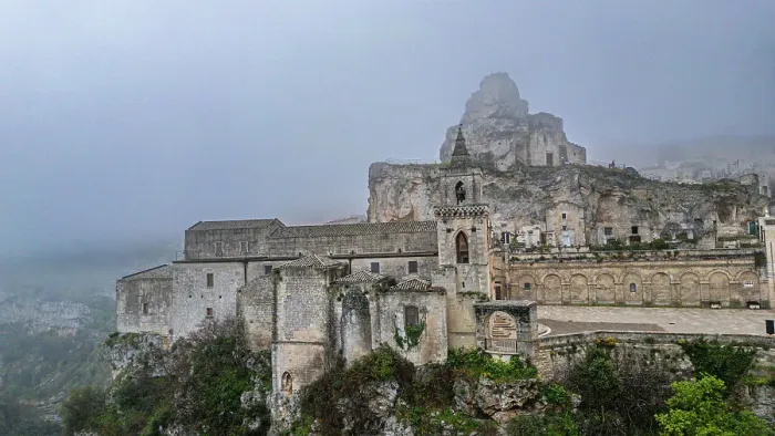 Framed Print : Aerial of the Sassi di Matera in fog, UNESCO World Heritage Site, Basilicata, Italy, Europe Framed Print : Aerial of the Sassi di Matera in fog, UNESCO World Heritage Site, Basilicata, Italy, Europe