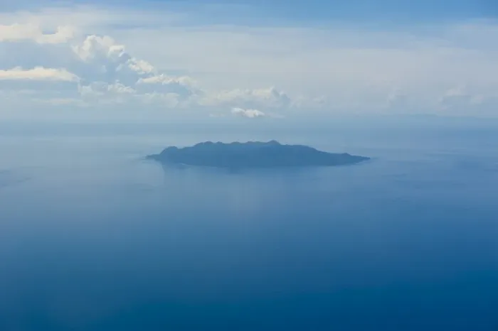 Framed Print : Aerial of the Sawo Island, Solomon Islands, Pacific