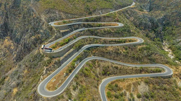 Framed Print : Aerial of Serra da Leba mountain pass, Angola, Africa