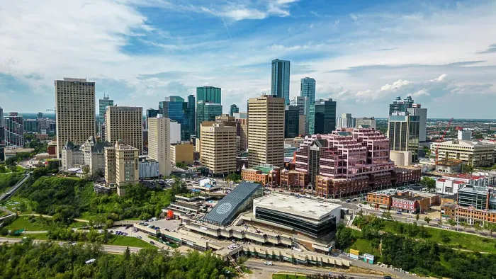 Framed Print : Aerial of the skyline of Edmonton, Alberta, Canada, North America Framed Print : Aerial of the skyline of Edmonton, Alberta, Canada, North America