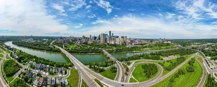 Framed Print : Aerial of the skyline of Edmonton, Alberta, Canada, North America Framed Print : Aerial of the skyline of Edmonton, Alberta, Canada, North America