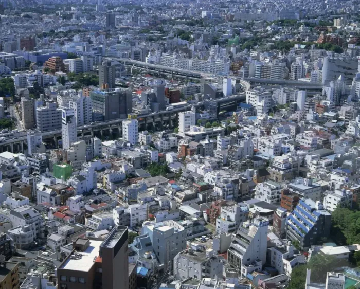 Framed Print : Aerial of the skyline of Tokyo