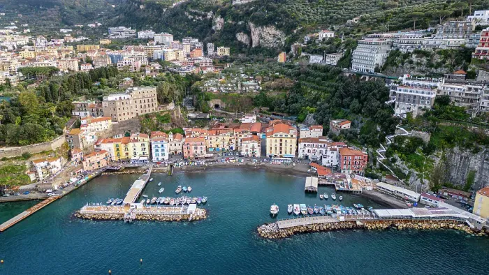 Framed Print : Aerial of Sorrento, Bay of Naples, Campania, Italy, Europe Framed Print : Aerial of Sorrento, Bay of Naples, Campania, Italy, Europe