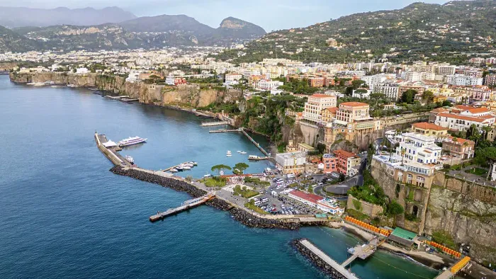 Framed Print : Aerial of Sorrento, Bay of Naples, Campania, Italy, Europe Framed Print : Aerial of Sorrento, Bay of Naples, Campania, Italy, Europe