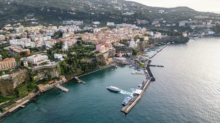 Framed Print : Aerial of Sorrento, Bay of Naples, Campania, Italy, Europe Framed Print : Aerial of Sorrento, Bay of Naples, Campania, Italy, Europe