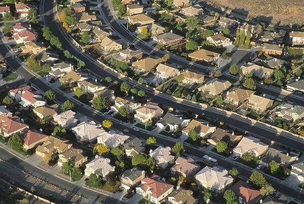 Aerial of suburbs