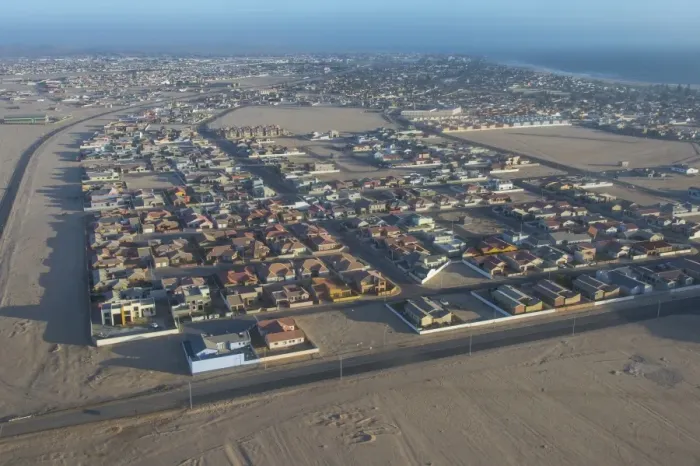 Framed Print : Aerial of Swakopmund, Namibia, Africa Framed Print : Aerial of Swakopmund, Namibia, Africa