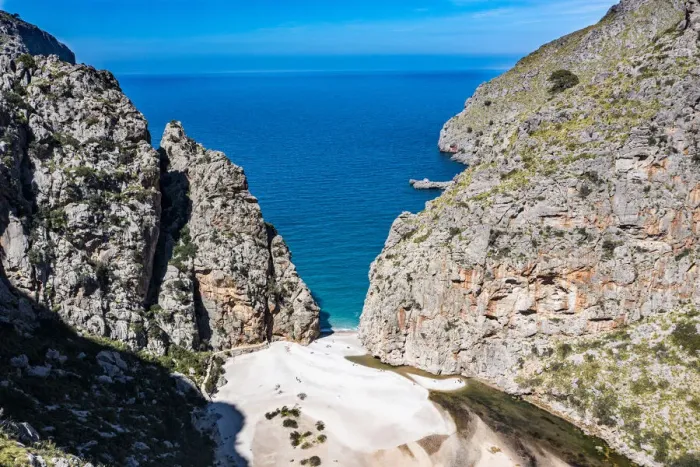 Framed Print : Aerial of Torrent de Pareis, Sa Calobra, Mallorca, Balearic Islands, Spain, Mediterranean Framed Print : Aerial of Torrent de Pareis, Sa Calobra, Mallorca, Balearic Islands, Spain, Mediterranean