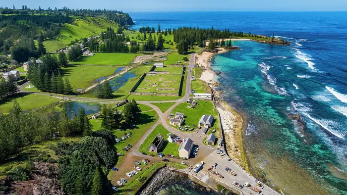 Framed Print : Aerial of the Unesco world heritage site Kingston and Arthur's Vale Historic Area, Norfolk island, Australia Framed Print : Aerial of the Unesco world heritage site Kingston and Arthur's Vale Historic Area, Norfolk island, Australia