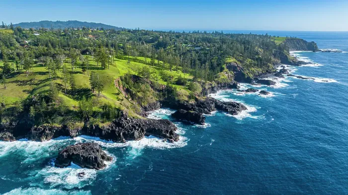 Framed Print : Aerial of the Unesco world heritage site Norfolk island, Australia Framed Print : Aerial of the Unesco world heritage site Norfolk island, Australia