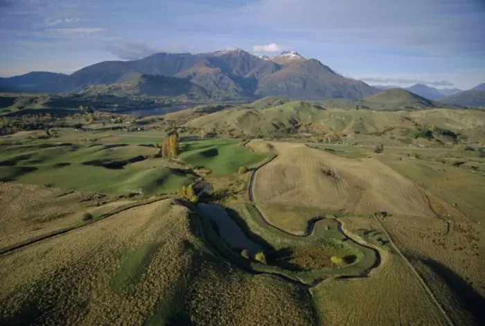 Framed Print : Aerial view from a balloon of countryside around Queenstown