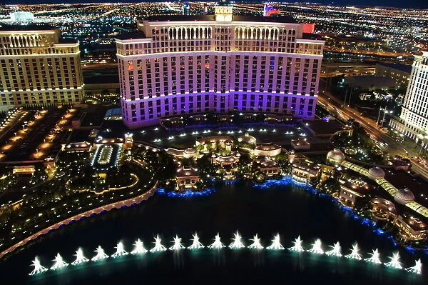 Aerial view of Belagio Hotel Casino on the Strip