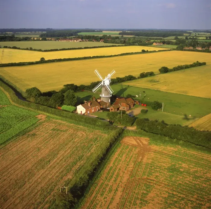 Framed Print : Aerial view of Bircham Windmill, Great Bircham, Kings Lynn, Norfolk Framed Print : Aerial view of Bircham Windmill, Great Bircham, Kings Lynn, Norfolk