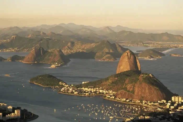 Framed Print : Aerial view of Botafogo bay and Sugarloaf, Rio de Janeiro, Brazil, South America Framed Print : Aerial view of Botafogo bay and Sugarloaf, Rio de Janeiro, Brazil, South America
