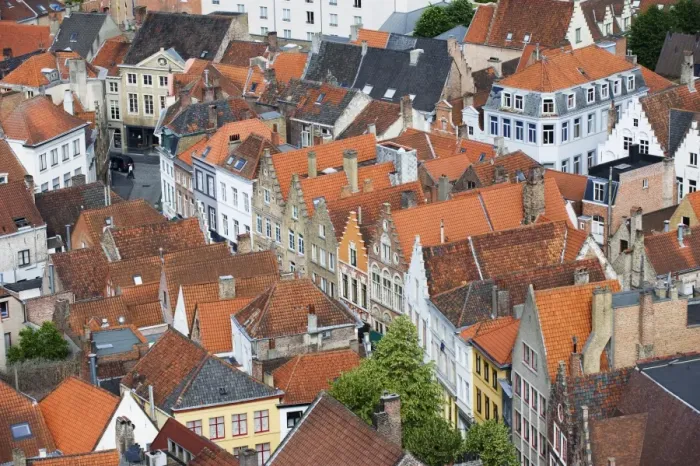 Framed Print : Aerial view of Bruges, Old Town, UNESCO World Heritage Site, Bruges, Flanders Framed Print : Aerial view of Bruges, Old Town, UNESCO World Heritage Site, Bruges, Flanders