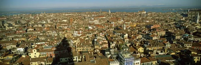 Framed Print : Aerial view from the Campanile of rooftops, Venice, Veneto, Italy, Europe Framed Print : Aerial view from the Campanile of rooftops, Venice, Veneto, Italy, Europe
