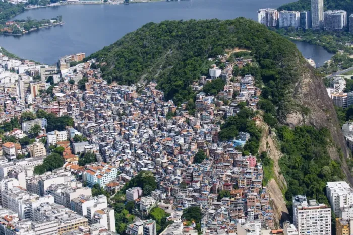 Framed Print : Aerial view of Cantagalo (Pavao-Pavaozinho) favela and Ipanema suburb, Rio de Janeiro Framed Print : Aerial view of Cantagalo (Pavao-Pavaozinho) favela and Ipanema suburb, Rio de Janeiro
