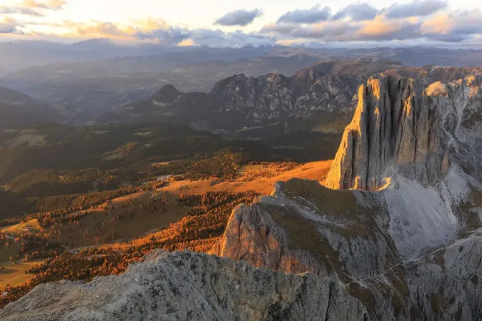 Framed Print : Aerial view of Catinaccio Group (Rosengarten) at sunset, Dolomites, South Tyrol, Italy Framed Print : Aerial view of Catinaccio Group (Rosengarten) at sunset, Dolomites, South Tyrol, Italy