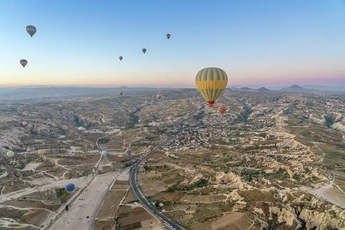 Framed Print : Aerial view of Cavusin and hot air balloons at dawn, Avanos District, Nevsehir Province, Cappadocia, Central Anatolia Region, Anatolia, Turkey, Asia Minor, Asia Framed Print : Aerial view of Cavusin and hot air balloons at dawn, Avanos District, Nevsehir Province, Cappadocia, Central Anatolia Region, Anatolia, Turkey, Asia Minor, Asia