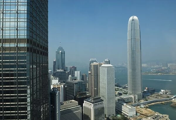 Aerial view of Central, Hong Kong Island, Two IFC Building on the right