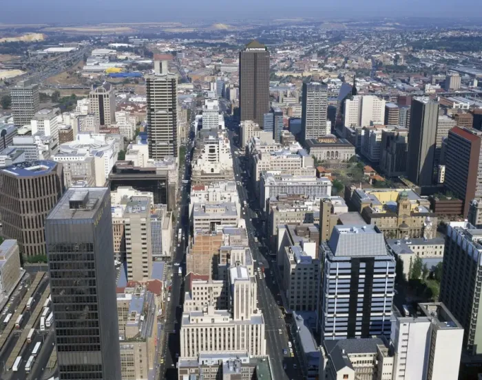 Framed Print : Aerial view over central Johannesburg Framed Print : Aerial view over central Johannesburg