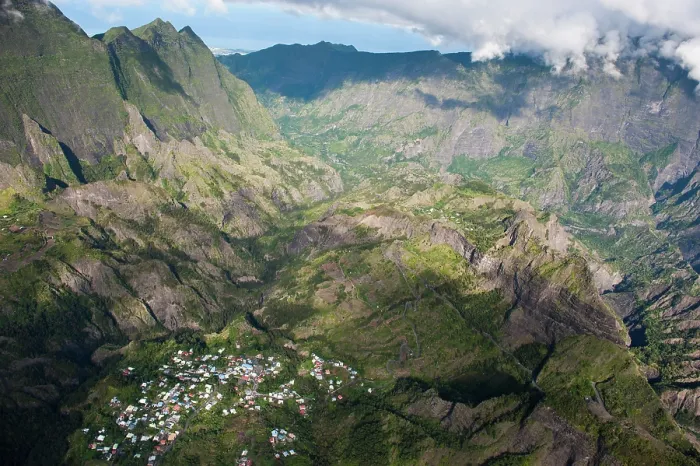 Framed Print : Aerial view over Cilaos Cirque. Reunion Framed Print : Aerial view over Cilaos Cirque. Reunion