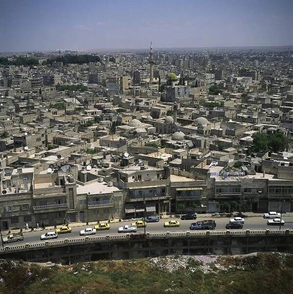 Aerial view over the city of Aleppo