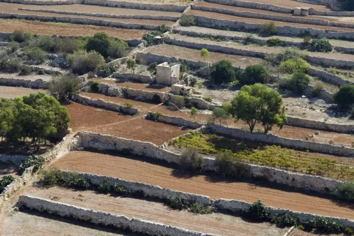 Framed Print : Aerial view of countryside close to Valletta, Malta, Europe Framed Print : Aerial view of countryside close to Valletta, Malta, Europe