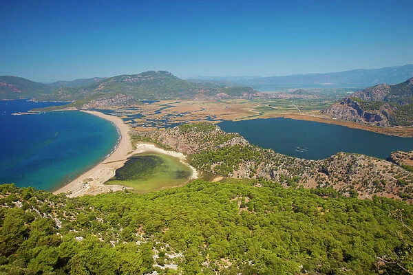 Aerial view of Dalyan, Dalaman, Anatolia, Turkey, Asia Minor, Eurasia