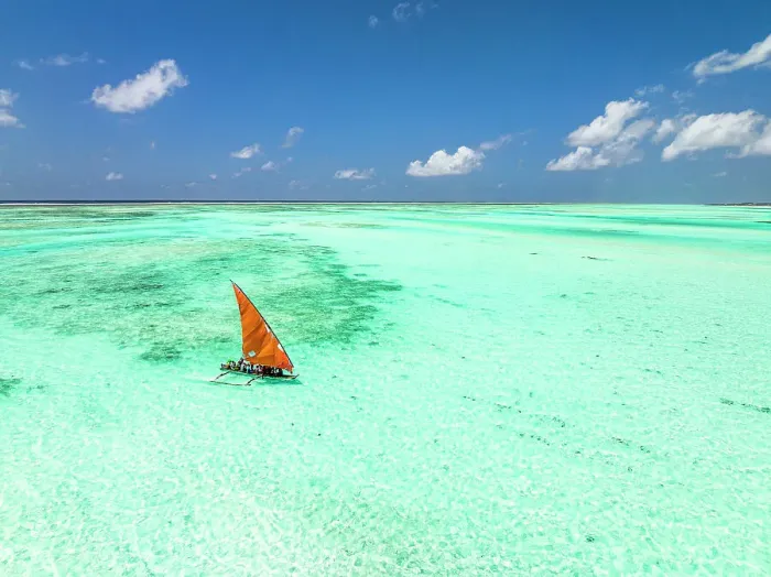 Framed Print : Aerial view of a dhow sailing in the transparent lagoon, Paje, Jambiani, Zanzibar, Tanzania, East Africa, Africa Framed Print : Aerial view of a dhow sailing in the transparent lagoon, Paje, Jambiani, Zanzibar, Tanzania, East Africa, Africa