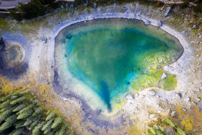 Framed Print : Aerial view by drone of heart shaped Carezza Lake, Dolomites, South Tyrol, Italy, Europe Framed Print : Aerial view by drone of heart shaped Carezza Lake, Dolomites, South Tyrol, Italy, Europe