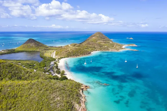 Framed Print : Aerial view by drone of Hermitage Bay and Pearns Point, Antigua, Antigua and Barbuda Framed Print : Aerial view by drone of Hermitage Bay and Pearns Point, Antigua, Antigua and Barbuda