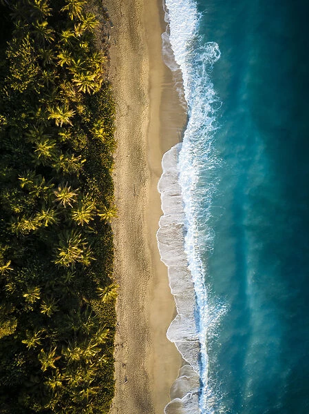 Aerial view by drone of Playa los Angeles, Magdalena Department, Caribbean, Colombia