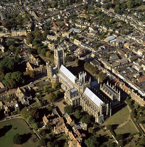 Aerial view of Ely Cathedral, (Cathedral Church of the Holy and Undivided Trinity)