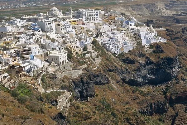 Aerial view over Fira Town