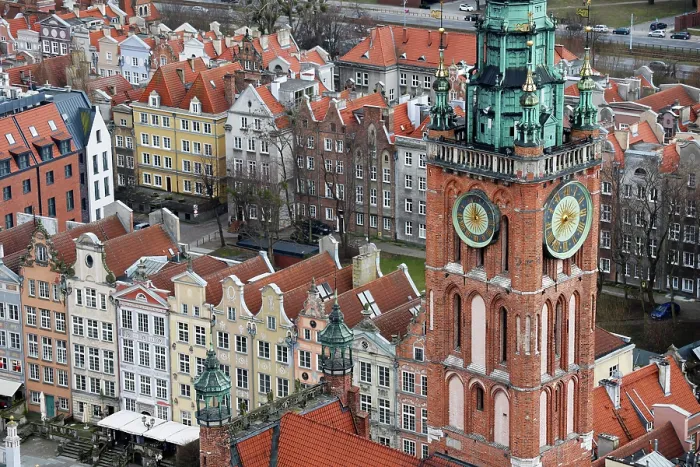 Framed Print : Aerial view of Gdansk, a city on the Baltic coast, Poland Framed Print : Aerial view of Gdansk, a city on the Baltic coast, Poland