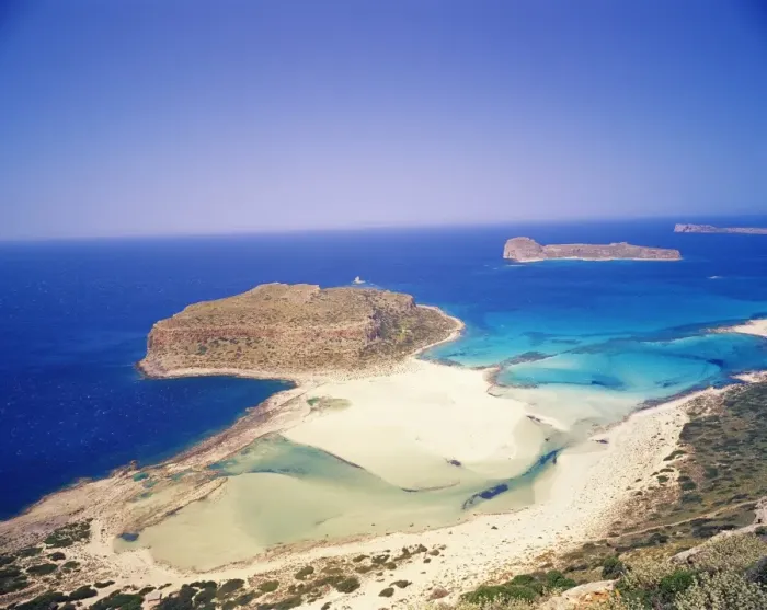 Framed Print : Aerial view of Gramvousa island and coastline Framed Print : Aerial view of Gramvousa island and coastline