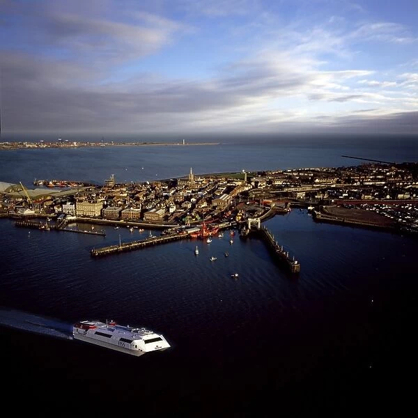 Aerial view of Harwich International Port, one of the Haven ports, Essex