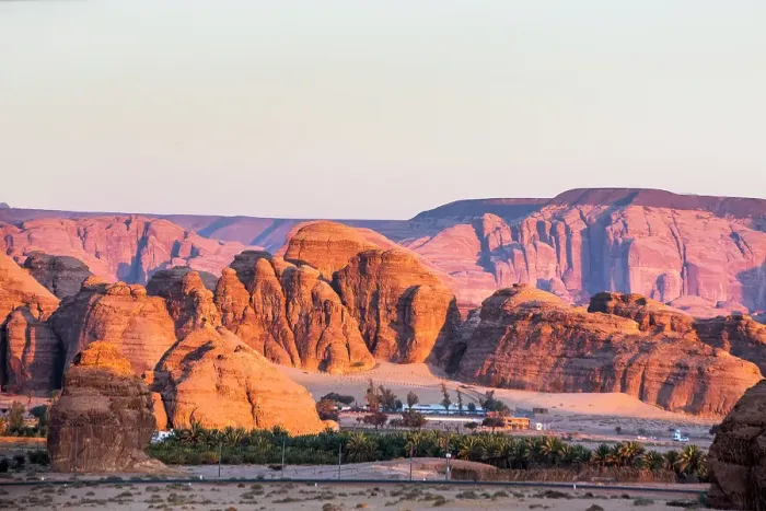 Framed Print : Aerial view from hot air balloon over Hegra site and around, AlUla, Medina Province, Saudi Arabia Framed Print : Aerial view from hot air balloon over Hegra site and around, AlUla, Medina Province, Saudi Arabia