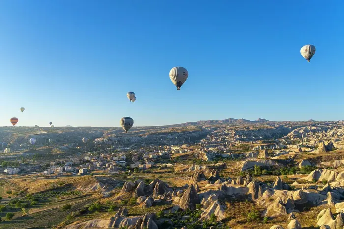 Framed Print : Aerial view of hot air balloons over rock formations at sunrise, Goreme, Goreme Historical National Park, UNESCO World Heritage Site, Cappadocia, Central Anatolia Region, Anatolia, Turkey, Asia Minor, Asia Framed Print : Aerial view of hot air balloons over rock formations at sunrise, Goreme, Goreme Historical National Park, UNESCO World Heritage Site, Cappadocia, Central Anatolia Region, Anatolia, Turkey, Asia Minor, Asia
