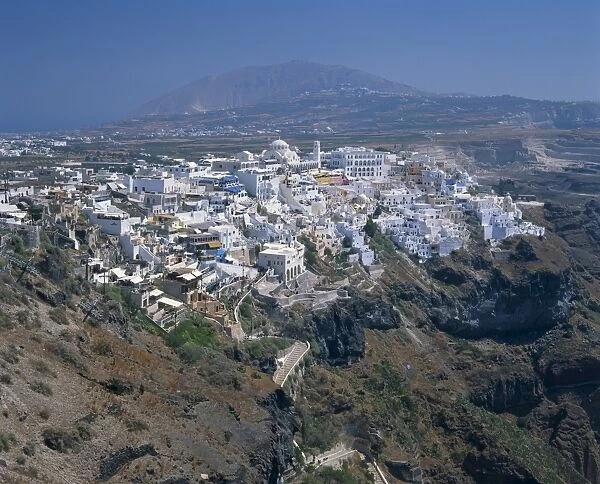 Aerial view over the houses of Fira Town