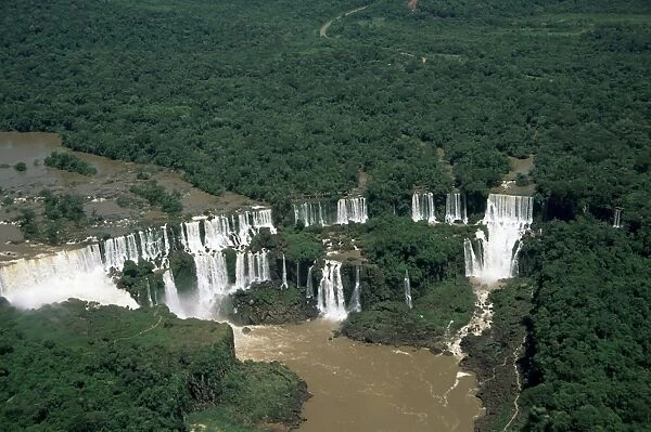 Aerial view of the Iguassu Falls, Iguassu National Park, UNESCO World Heritage Site