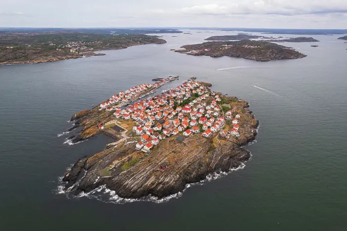 Framed Print : Aerial view of the island and the fishing village of Astol, Tjorn municipality, Vastra Gotaland, Gotaland, Sweden, Scandinavia, Europe Framed Print : Aerial view of the island and the fishing village of Astol, Tjorn municipality, Vastra Gotaland, Gotaland, Sweden, Scandinavia, Europe
