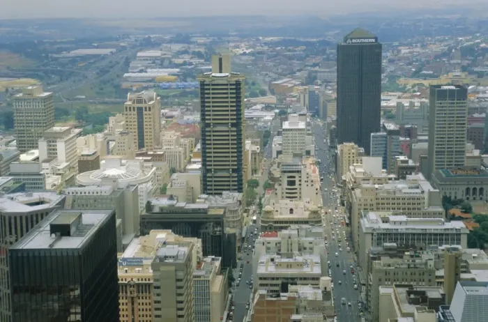 Framed Print : Aerial view of Johannesburg city centre Framed Print : Aerial view of Johannesburg city centre