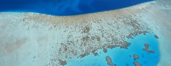 Aerial view of lagoon, Maldives, Indian Ocean, Asia