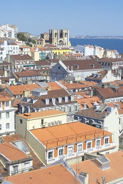 Aerial view of Lisbon old centre