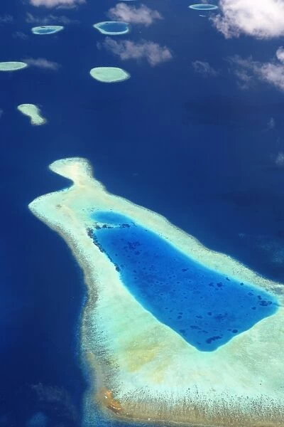Aerial view of the Maldives, Indian Ocean, Asia