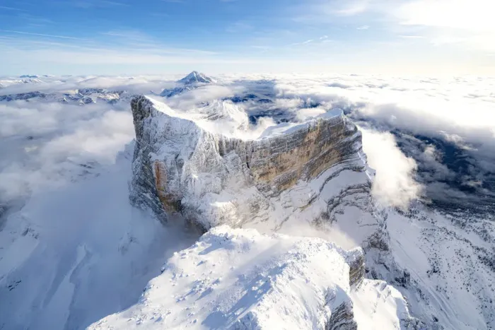 Framed Print : Aerial view of Monte Pelmo in winter, Dolomites, Belluno province, Veneto, Italy, Europe Framed Print : Aerial view of Monte Pelmo in winter, Dolomites, Belluno province, Veneto, Italy, Europe