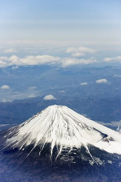 Aerial view of Mount Fuji, Shizuoka Prefecture, Japan, Asia