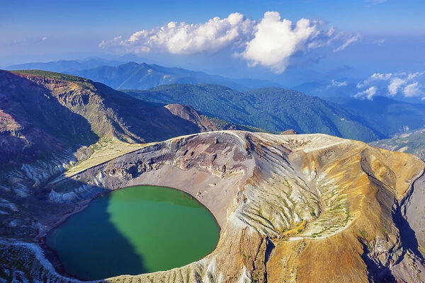Aerial view of Mount Zao San, Yamagata Prefecture, Honshu, Japan, Asia